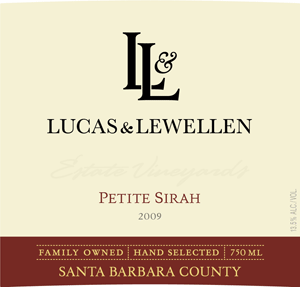 Lucas & Lewellen Petite Sirah front label
