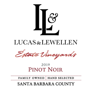 Lucas & Lewellen 2019 Pinot Noir front wine bottle label