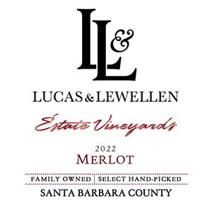 Lucas & Lewellen 2022 Merlot front label Lucas & Lewellen 2022 Merlot front label