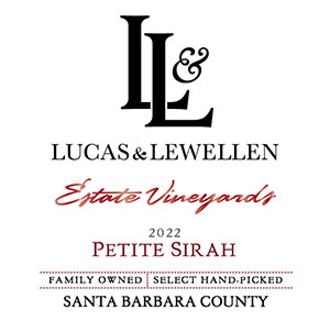 2022 Lucas & Lewellen Petite Sirah front label 2022 Lucas & Lewellen Petite Sirah front label