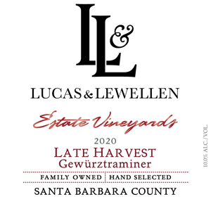 2020 Lucas & Lewellen Late Harvest Gewurztraminer front label