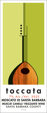 2022 Toccata Moscato di Santa Barbara front label 2022 Toccata Moscato di Santa Barbara front label