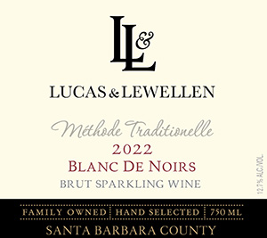 2022 Lucas & Lewellen Sparkling Wine front label 2022 Lucas & Lewellen Sparkling Wine front label