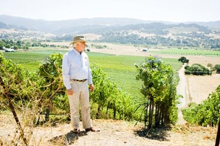 Royce Lewellen in the vineyard