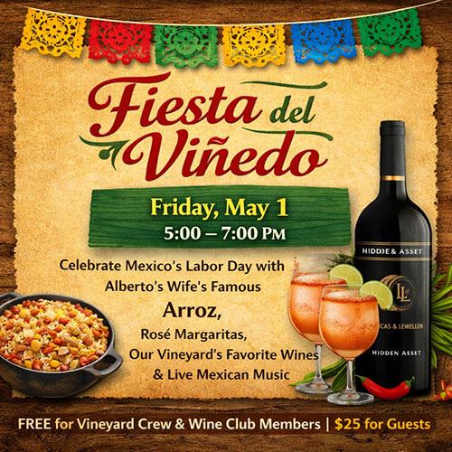 Poster invitation to Fiesta del Vinedos with wine margaritas and mariachi music Poster invitation to Fiesta del Vinedos with wine margaritas and mariachi music
