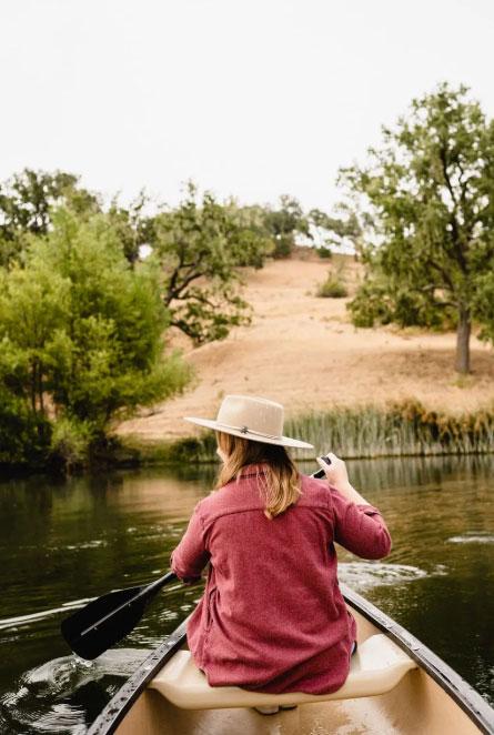 Girl on lake at Alisal Ranch lake for Winter Wine Roundup Girl on lake at Alisal Ranch lake for Winter Wine Roundup