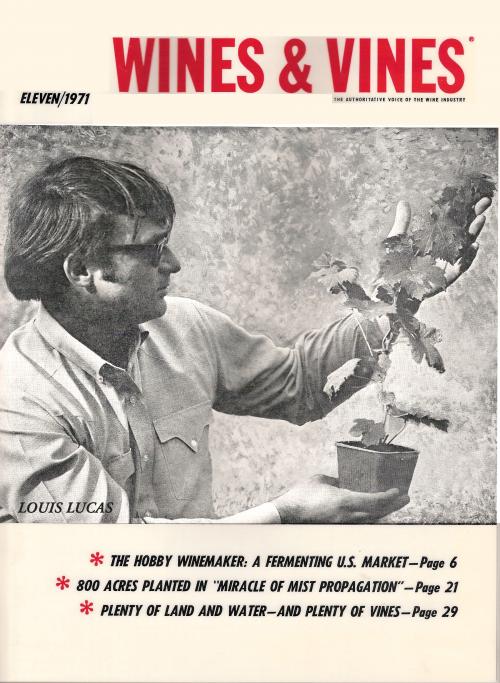 A 1970's photo of Louis Lucas on Wines & Vines Magazine