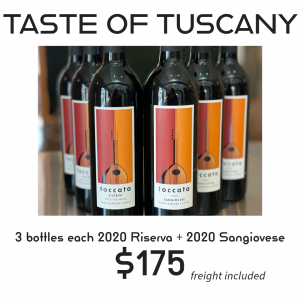 Graphic with six bottles of Sangiovese and Riserva for $175