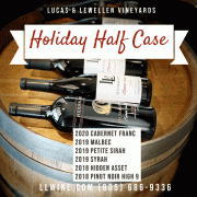 Graphic of six bottles of red wine specially priced at $129 for the holidays