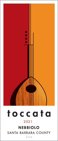 2021 Toccata Nebbiolo front label 2021 Toccata Nebbiolo front label